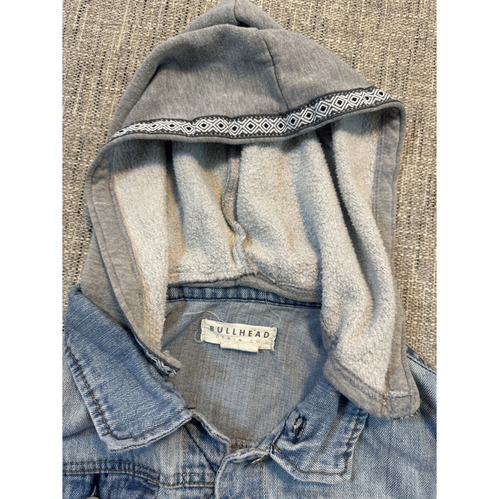 Bullhead Jeans Jacket Removable Hood Sweatshirt Girls Large - Picture 6 of 16
